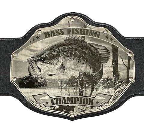 Undisputed Belts Fishing Championship Belt Trophy - Black - Large