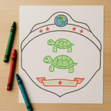 Kid drawing belt with crayon