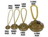 Champion Chains and Plate Sizes in laser with text