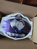 CUSTOM SAMPLE Championship 1.0 Belt - White Belt / Purple Plates