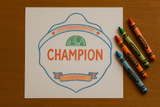 Kid's finished drawing of a belt