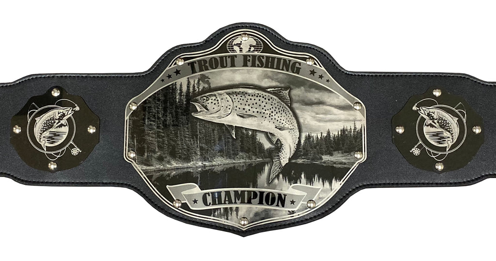 Undisputed Belts Bass Fishing Trophy Belt, Trout Fishing Trophies, Catfish Trophy, Salmon Fishing Trophy Pike